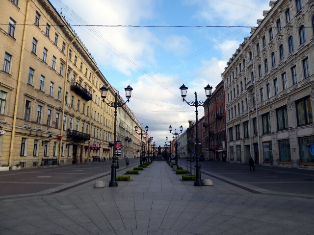 Walking street off Nevsky Prospect (main street) - like communism never happened