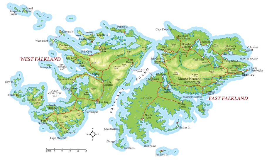 Map of the Falklands