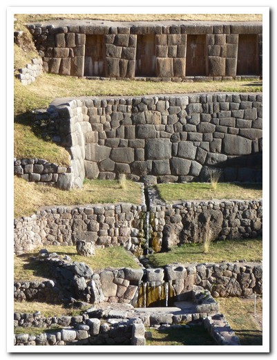 500 year old fountains still running at Tambomachay Inca site