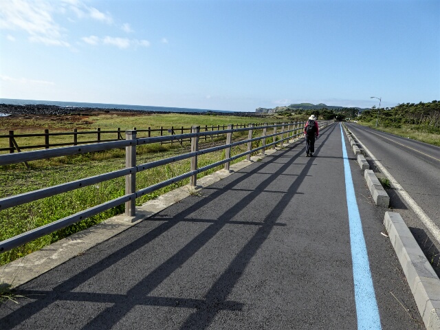 We followed the bike path that runs around Jeju