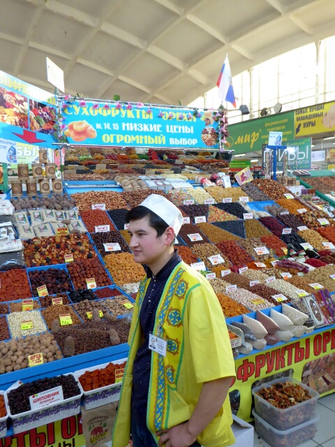 People from former Soviet republics have stalls in Novosibirsk market