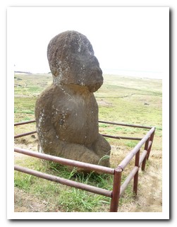 The only kneeling Moai